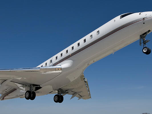Business jet in the sky