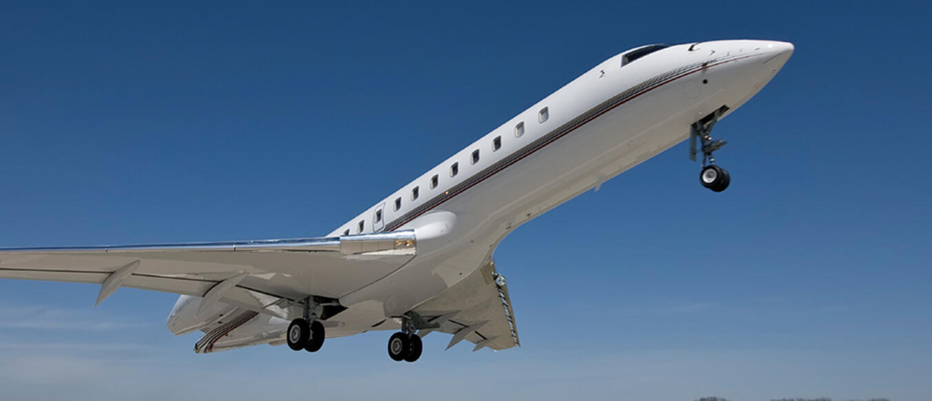 Business jet in the sky