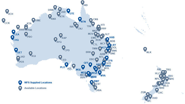 ANZ Supplied Locations Map