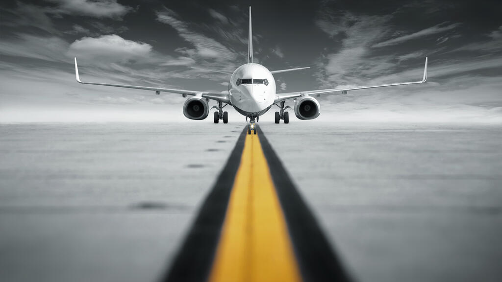 modern airplane on a runway